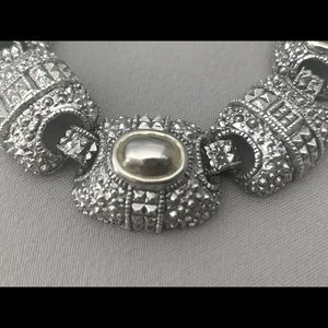 Vintage Art Deco Style Dome Marcasite Necklace